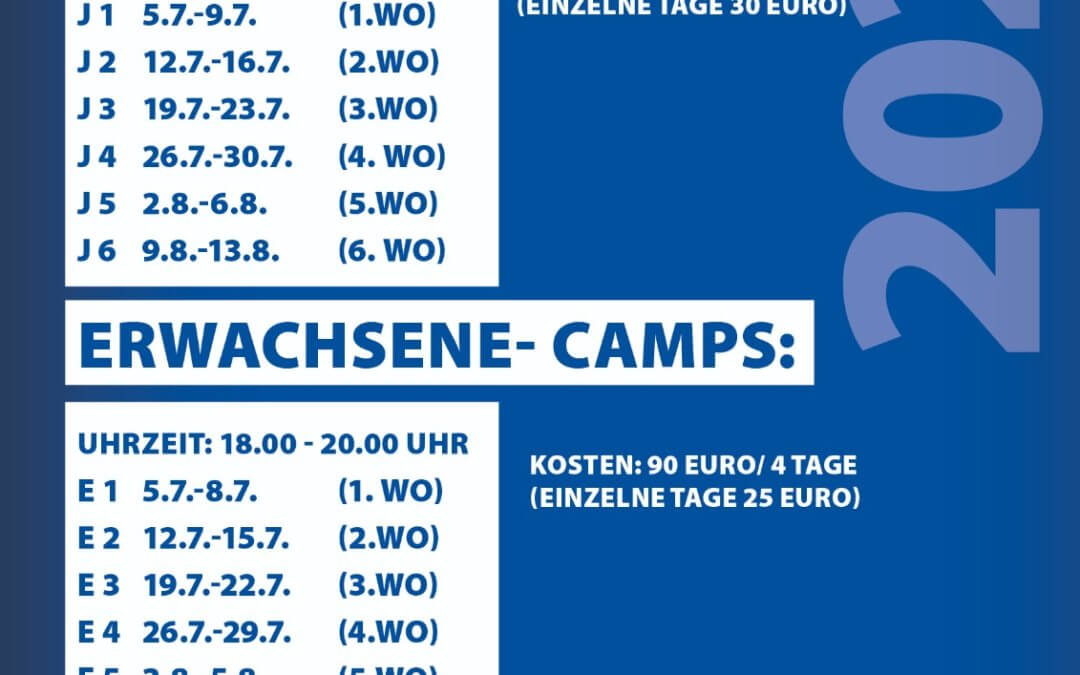 Tenniscamps in den Sommerferien