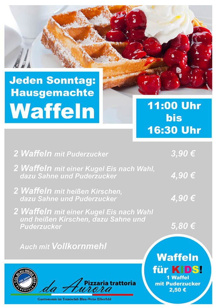 Hausgemachte Waffeln jeden Sonntag